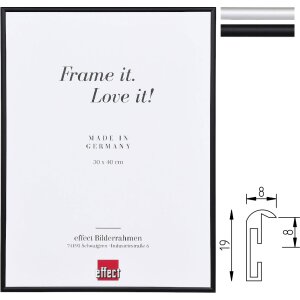 Пожежно-захисна алюмінієва рамка B1, чорна/срібляста, 13x18–70x100 см