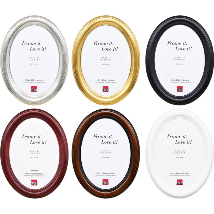 Овальна фоторамка з масивного дерева, ефект, різні кольори