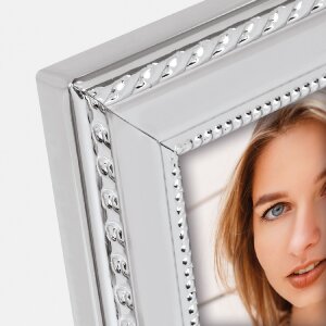 Металева фоторамка ZEP 136S02, срібляста, з перламутром,...