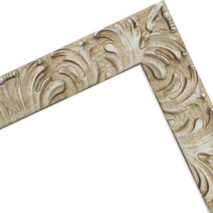 MendeFrames Bilderrahmen H650 Barock 20x40 cm silber-hell Kunstglas