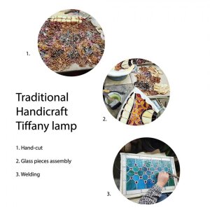 LumiLamp 5LL-9246 Tiffany Настільна лампа Angel 16x10x18 см Бежеве скло Tiffany