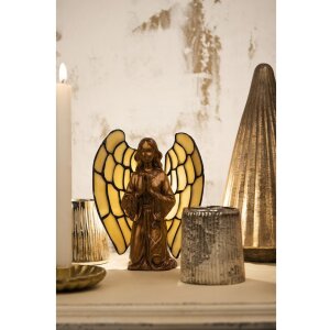 LumiLamp 5LL-9246 Tiffany Настільна лампа Angel 16x10x18 см Бежеве скло Tiffany