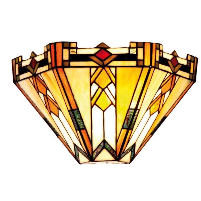 LumiLamp 5LL-9263 Настінний світильник Tiffany 31x13x20 см Бежевий скляний трикутник