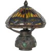 Настольная лампа LumiLamp 5LL-9295 Tiffany Ø 22x21 см коричнево-красное стекло стрекоза