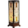 LumiLamp 5LL-9332 Настольная лампа Тиффани 12x12x35 см Бежево-коричневый стеклянный прямоугольник
