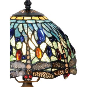 Напольный светильник Tiffany стрекоза разноцветная Ø 21x33 см