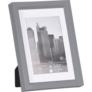 Пластикова рамка Henzo METALLICA срібляста 13x18 см з паспарту 9x13 см