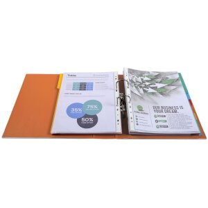Папка PREMTOUCH PP з 2 кільцями, корінець 80 мм, надширока DIN A4 Помаранчева