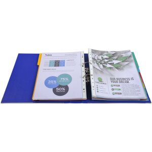 Папка PREMTOUCH PP з 2 кільцями, корінець 50 мм, надширокий DIN A4 Темно-синій