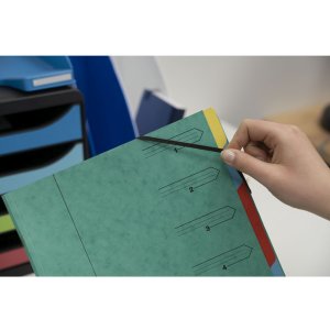 Exacompta 54070E Папка-органайзер Манильский картон 400г 7 отделений эластичный шнурок DIN A4