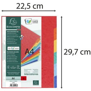 Exacompta 1406E Nature Future Register DIN A4 mit 6 Taben Manila Karton 225g