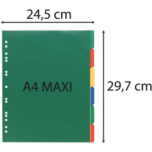 Exacompta Register DIN A4 6 farbige Taben Polypropylen...