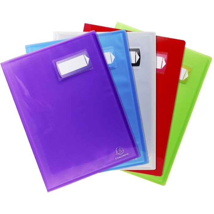 Exacompta Sichtmappe 20 Hüllen Crystal Colours DIN A4