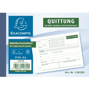 Formularbuch Quittungen mit Beleg und MwSt.-Nachweis...