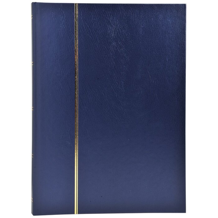Exacompta Briefmarkenalbum 26154E blau 48 Seiten mit Goldprägung 22,5x30,5 cm