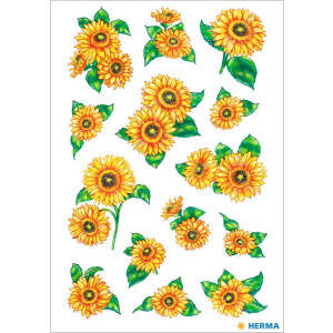 HERMA Sticker Sonnenblumen DECOR Glimmer 9x16 cm 2 Blatt...