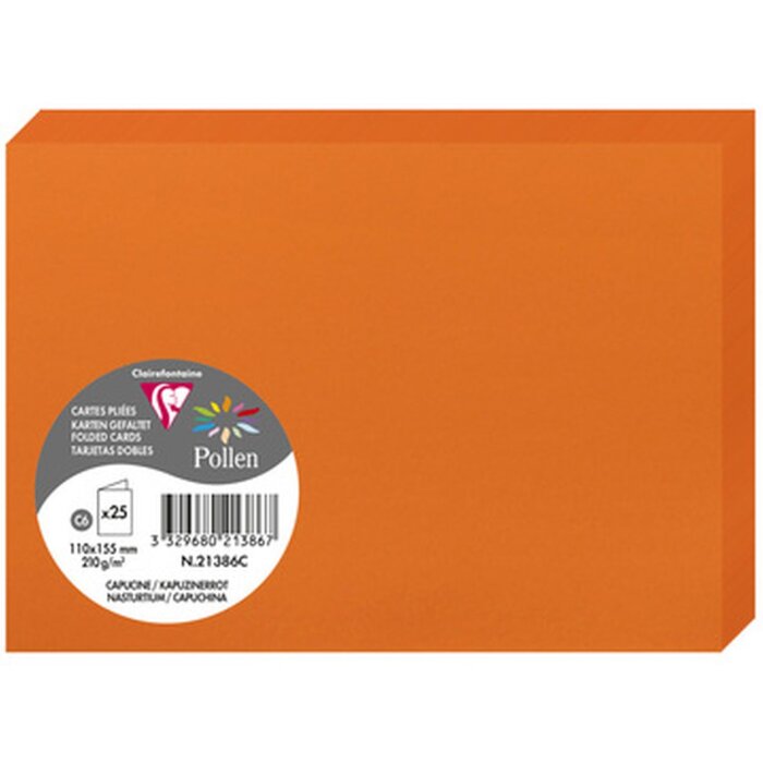 Clairefontaine Karte C6 Doppel 210g kapuzinerrot 25er Pack