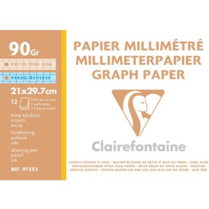 Clairefontaine Millimeterpapier weiß DIN A4 gelocht...