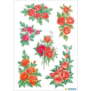 HERMA Sticker romantische Rosenbouquets DECOR 3 Blatt...