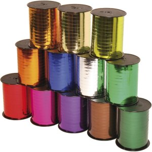 Clairefontaine Geschenkband metallic rot 250m x 7,5mm Rolle