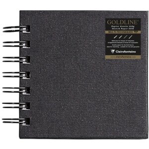 Sketchbook quadratisch Goldline, 10x10cm, 140g - Schwarz