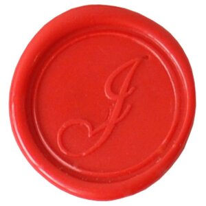 Siegel rund mit Holzgriff J kursiv