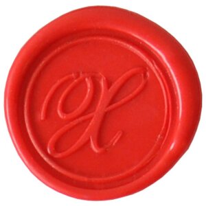 Siegel rund mit Holzgriff X kursiv