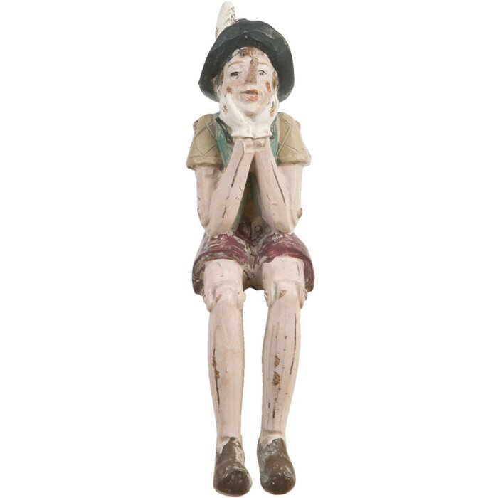 Clayre & Eef 6PR0149KL Figur Pinocchio Braun 4x7x15 cm Polyresin Vintage