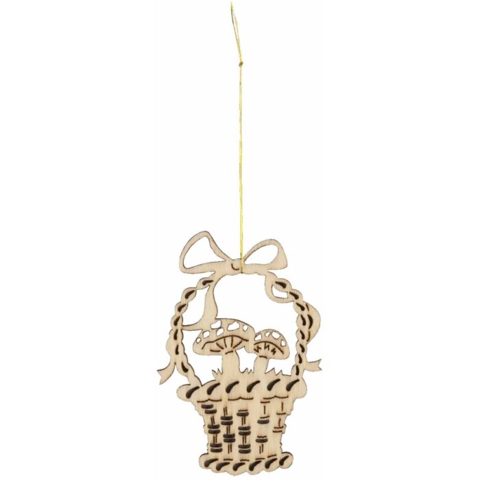 Clayre & Eef Fensterbild Pilze 10x6 cm weiß