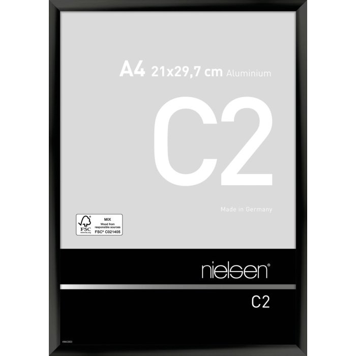 Алюмінієва рамка Nielsen C2 21x29.7 см анодована чорна глянцева