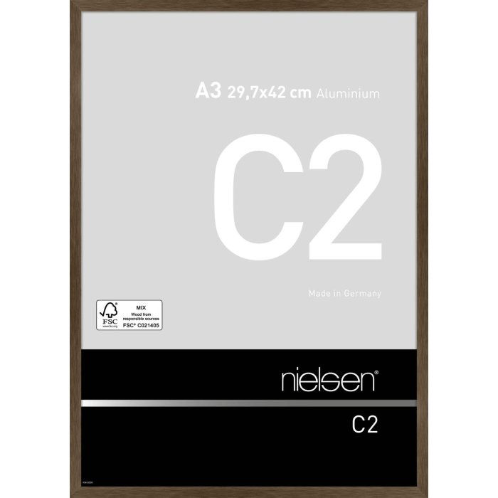 Алюмінієва рамка Nielsen C2 29,7x42 см, структура горіх матовий