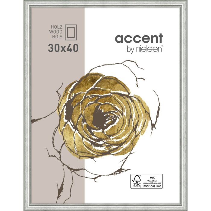 Деревяна рамка Nielsen Ascot 21x29,7 см срібляста рамка для сертифікатів DIN A4