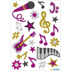 HERMA MAGIC Sticker Musik Glittery