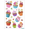 HERMA DECOR Sticker Cupcakes Glitzer Folienaufkleber 2 Blätter selbstklebend