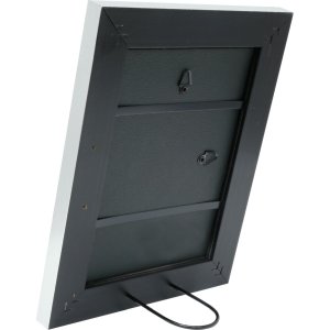 Деревянная рамка Deknudt S43RE 13x18 см белая - серебряный кант