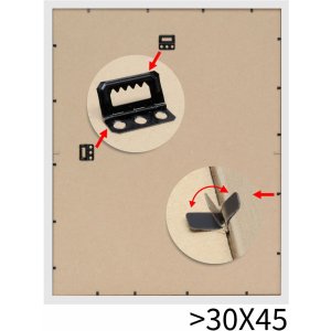 Деревяна рамка Deknudt S43RE 20x30 см біла - сріблястий край