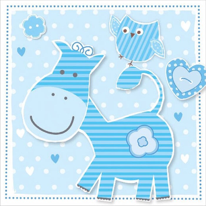 Artebene Minikarte Pferd bleu 8x8 cm mit Umschlag