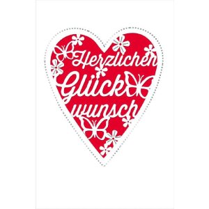 Artebene Karte Laser Glückwunsch Herz
