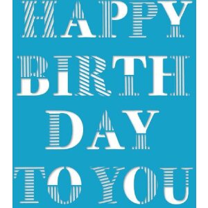 Artebene Karte Laser Birthday Typographie petrol