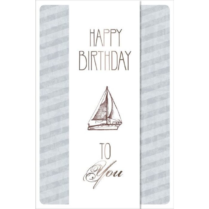 ARTEBENE Karte Birthday Segelboot Motivkarte mit Umschlag Standardgröße